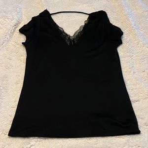 Black Daytrip Shirt with lace detail. Size M.